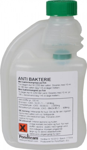 Anti Bakterie, 250ml till 2250l mot bakterier på dammfisk